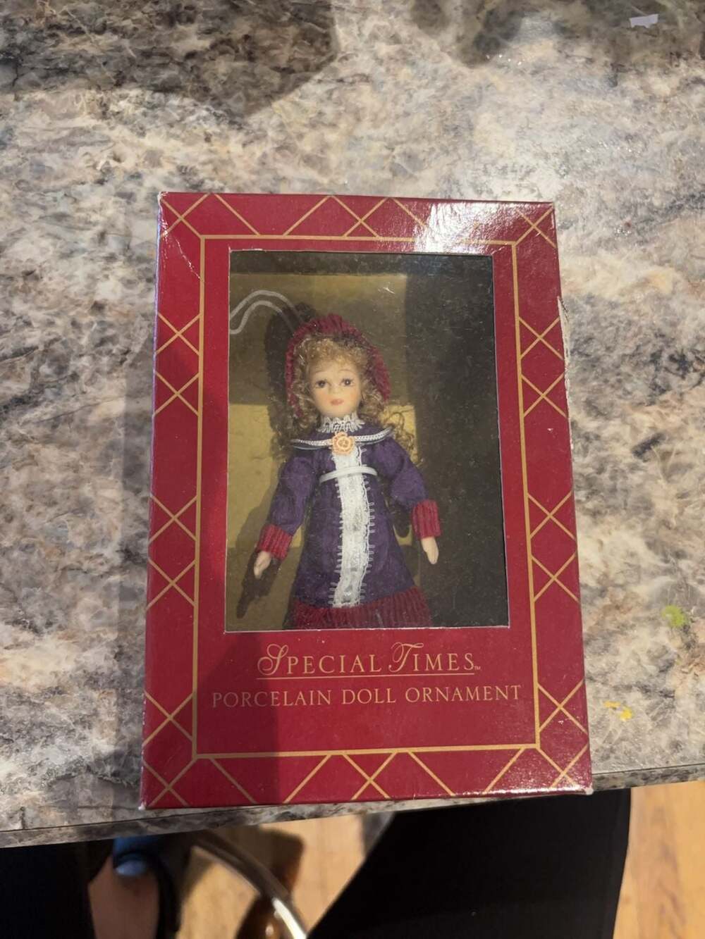 Special Times Porcelain Doll Christmas Ornament in Original Box